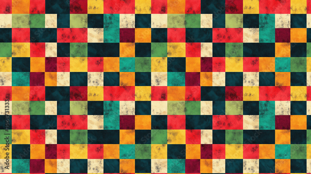 Vibrant seamless pattern of a colorful chessboard design perfect for creative backgrounds and textile applications Vibrant seamless pattern of a colorful chessboard design perfect for creative backgrounds and textile applications