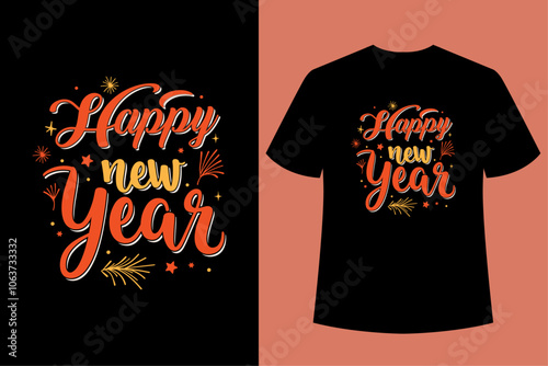 HELLO NEW YEAR - Happy new year t shirt design And svg cut files, New Year Stickers quotes t shirt designs, new year hand lettering typography vector illustration with fireworks symbol ornaments and .