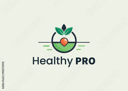 Modern minimalist healthy food restaurant logo template