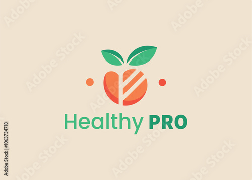 Modern minimalist healthy food restaurant logo template