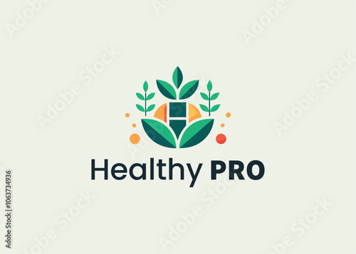 Modern minimalist healthy food restaurant logo template