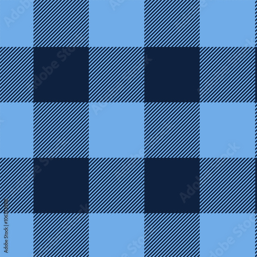 Simple blue tone plaid seamless pattern vector. Background graphic tartan fashion design use for print, texture, cloth, fabric, flannel.	