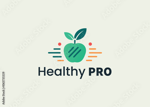Modern minimalist healthy food restaurant logo template