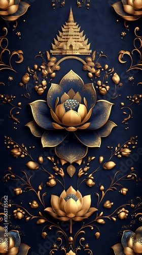 Intricate Seamless Pattern Inspired by Cambodian Traditional Art
