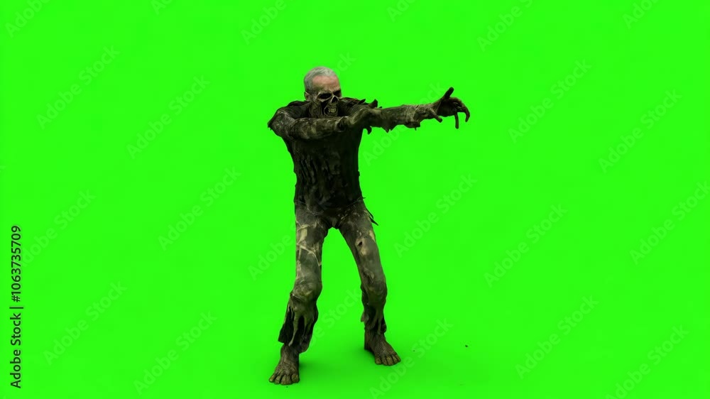 Zombie Character with Outstretched Arms Zombie Character with Outstretched Arms