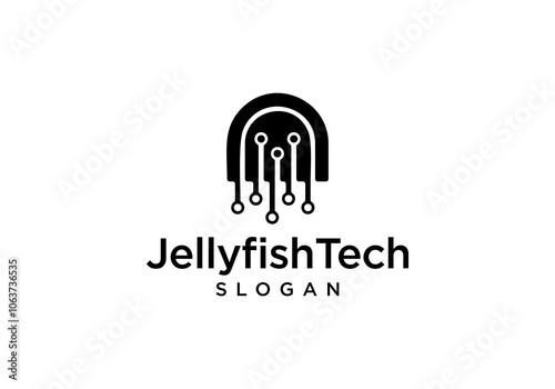 Technology Jellyfish Logo Idea vector illustration.