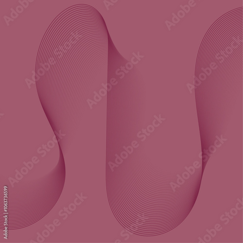 Abstract background with lines. Vector banner with waves. Background for poster, card, brochure, booklet, flyer. Geometric element for design. Pink gradient. Black Friday banner