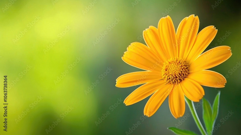 Bright Yellow Flower with Soft Green Background Bright Yellow Flower with Soft Green Background