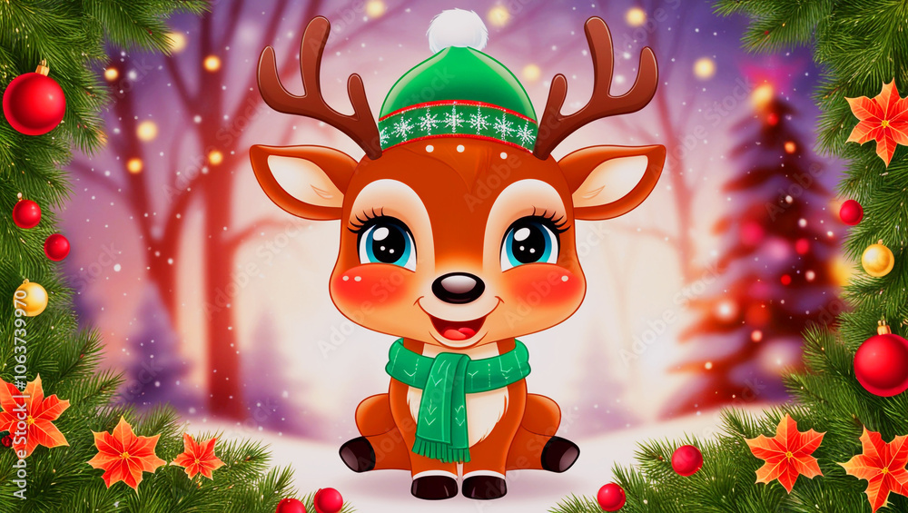 Fototapeta premium deer with a flower