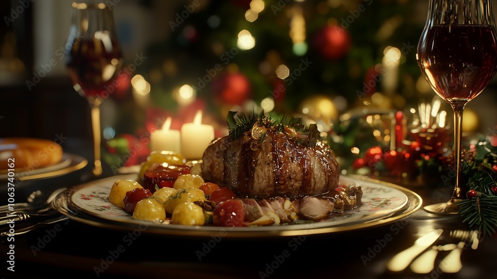 クリスマスの豪華な料理