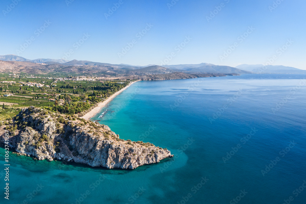 Fototapeta premium The beaches Kastraki, Assini, Drepani, Plaka at Argolida in Peloponnese, Greece