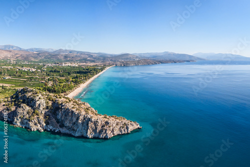 The beaches Kastraki, Assini, Drepani, Plaka at Argolida in Peloponnese, Greece