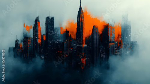 Abstract Cityscape Illustra...