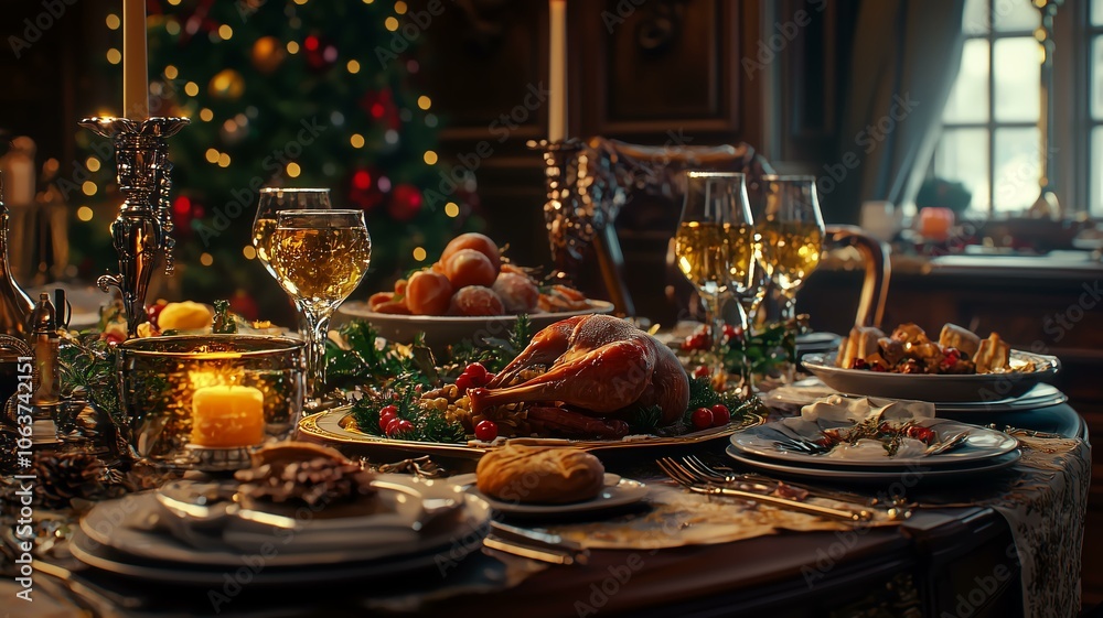 クリスマスの豪華な料理 クリスマスの豪華な料理