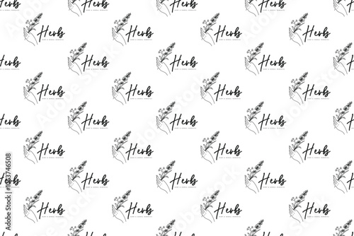 Wallpaper Mural Herb seamless pattern background illustration template Torontodigital.ca