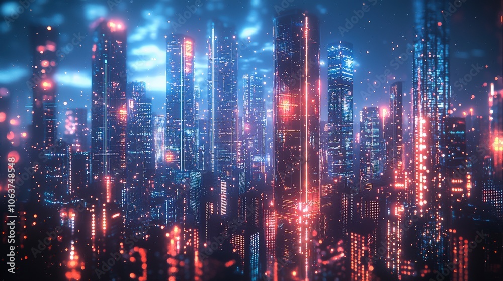 A cutting-edge metropolis illuminated by neon lights features a collection of futuristic skyscrapers, shaping a vibrant landscape that teems with modern innovation. A cutting-edge metropolis illuminated by neon lights features a collection of futuristic skyscrapers, shaping a vibrant landscape that teems with modern innovation.