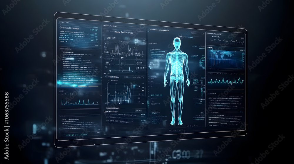 Digital health dashboard displaying real time data and analytics Digital health dashboard displaying real time data and analytics