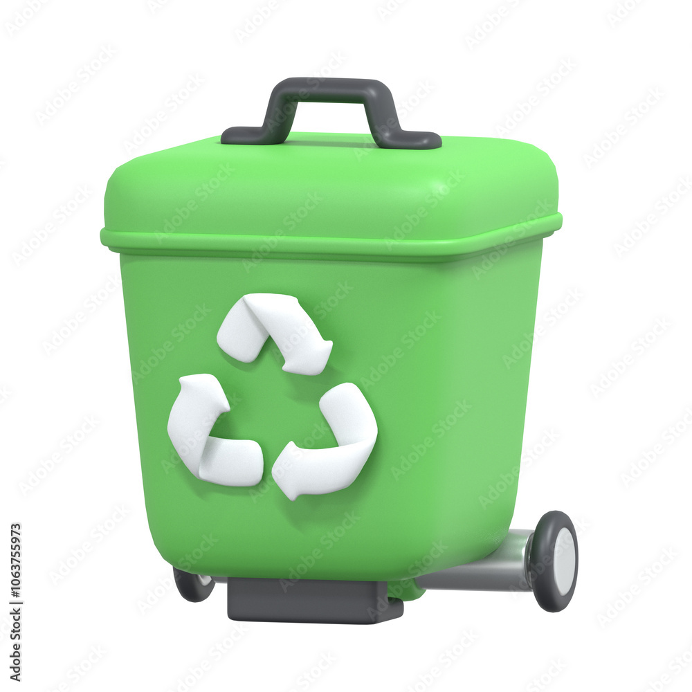 3D Recycle Bin Icon, suitable for waste management, recycling programs, and environmental sustainability campaigns. 3D Recycle Bin Icon, suitable for waste management, recycling programs, and environmental sustainability campaigns.