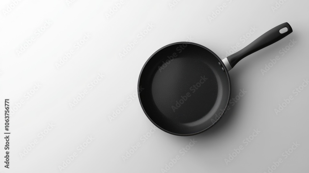 Black Frying Pan on White Surface Black Frying Pan on White Surface