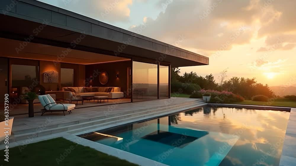 Modern House with Infinity Pool and Sunset View Modern House with Infinity Pool and Sunset View