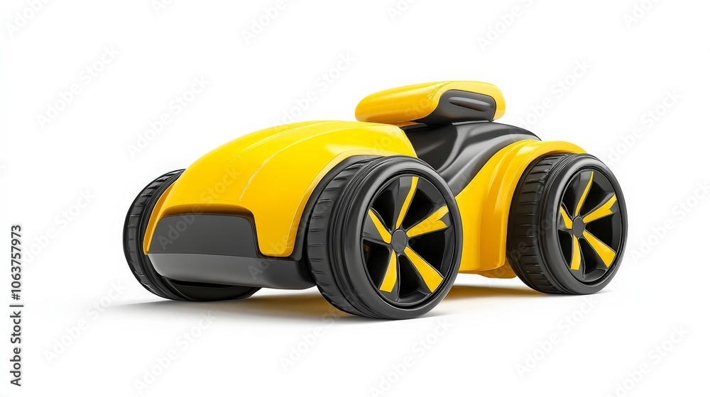 Sleek Yellow Toy Car: Futuristic Design Sleek Yellow Toy Car: Futuristic Design