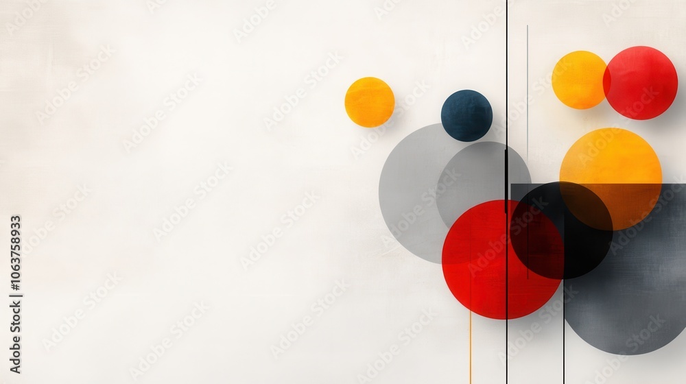 Vibrant abstract artwork featuring overlapping geometric circles in vivid colors, creating a dynamic and visually engaging composition portraying modern artistic expression. Vibrant abstract artwork featuring overlapping geometric circles in vivid colors, creating a dynamic and visually engaging composition portraying modern artistic expression.