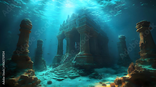 Underwater Temple Illustration