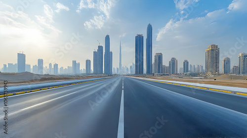 Asphalt Road Leading to Cit...