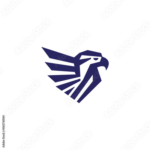 Eagle head geometric vector logo design