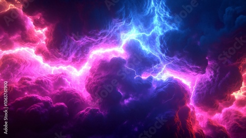 neon thunder flash background concept