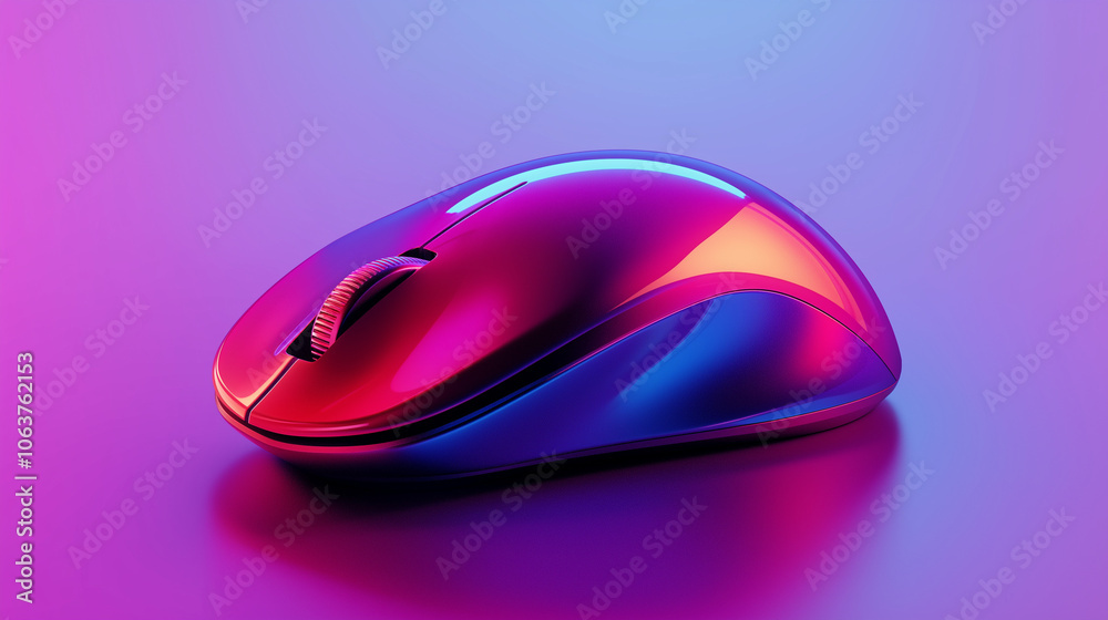 This image shows a neon wireless computer mouse with a sleek design, blending modern technology with striking aesthetics for optimal user experience.