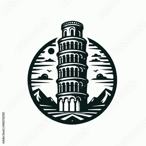 pisa tower logo illustrated
