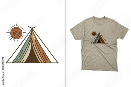 nomad nature camping t shirt design and artwork, nomadic graphic tee
