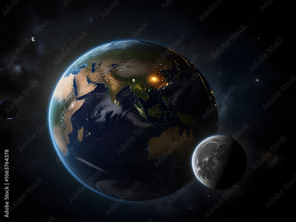 Obraz premium earth and sun