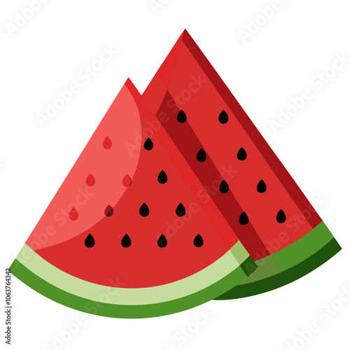 Juicy Watermelon Vector Illustration.