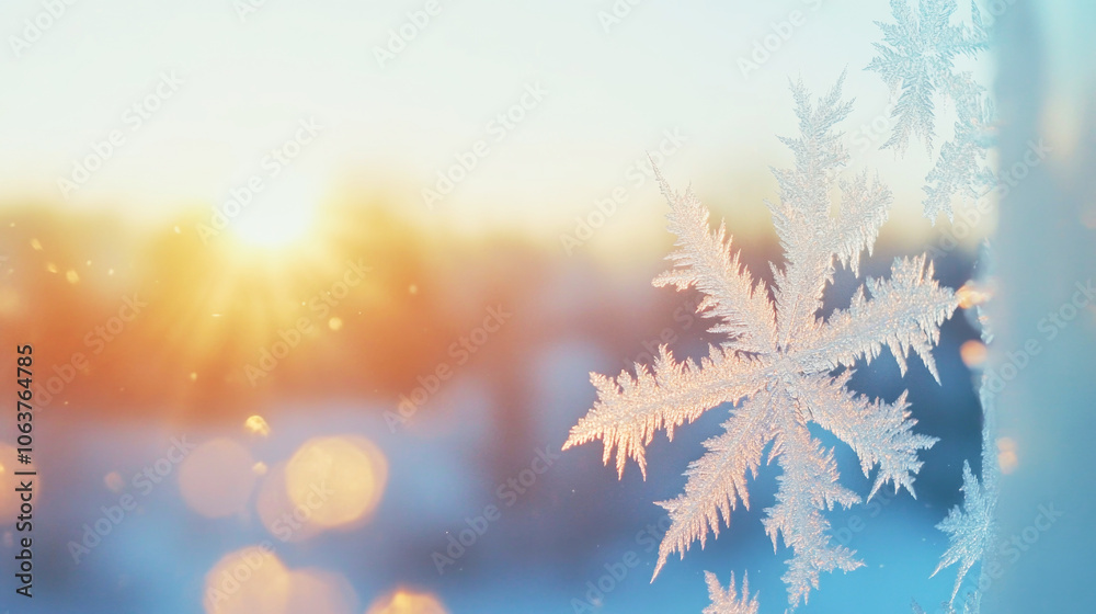 Macro shot of beautiful ice crystals and icicles on a window during a cold winter morning Macro shot of beautiful ice crystals and icicles on a window during a cold winter morning