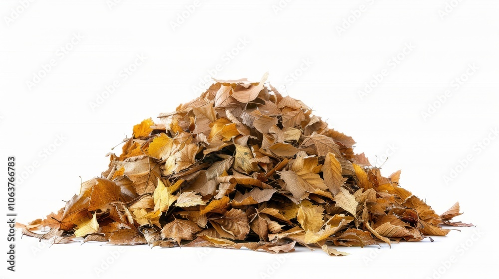 Pile of autumn leaves isolated on white background Pile of autumn leaves isolated on white background