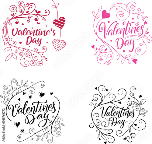 A Bundle Of Valentines Day Typography T-Shirt Design