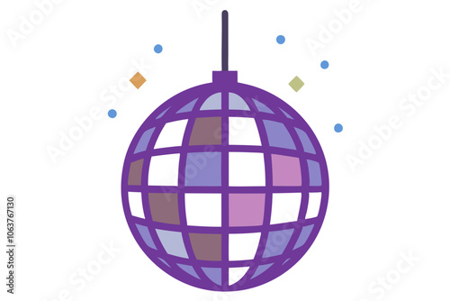 New Year Disco Ball | isolated vector illustration on white background