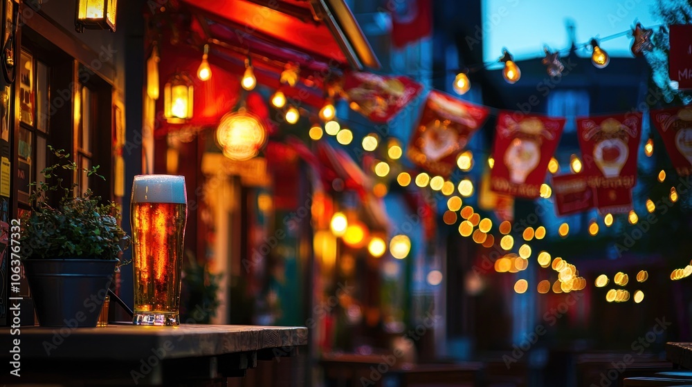 Festive Decor: Photograph a bar or outdoor setting decorated for National Lager Day, complete with banners and lights. Festive Decor: Photograph a bar or outdoor setting decorated for National Lager Day, complete with banners and lights.
