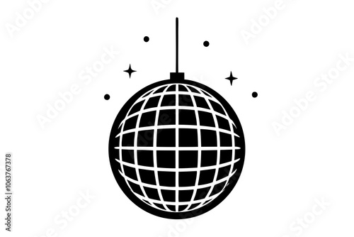 New Year Disco Ball | isolated vector illustration on white background