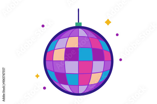 New Year Disco Ball | isolated vector illustration on white background