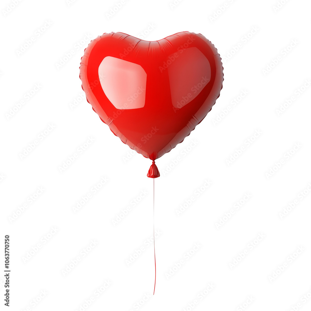 red heart helium balloon. Birthday balloon flying for party and celebrations. Isolated on white background. Generative AI red heart helium balloon. Birthday balloon flying for party and celebrations. Isolated on white background. Generative AI