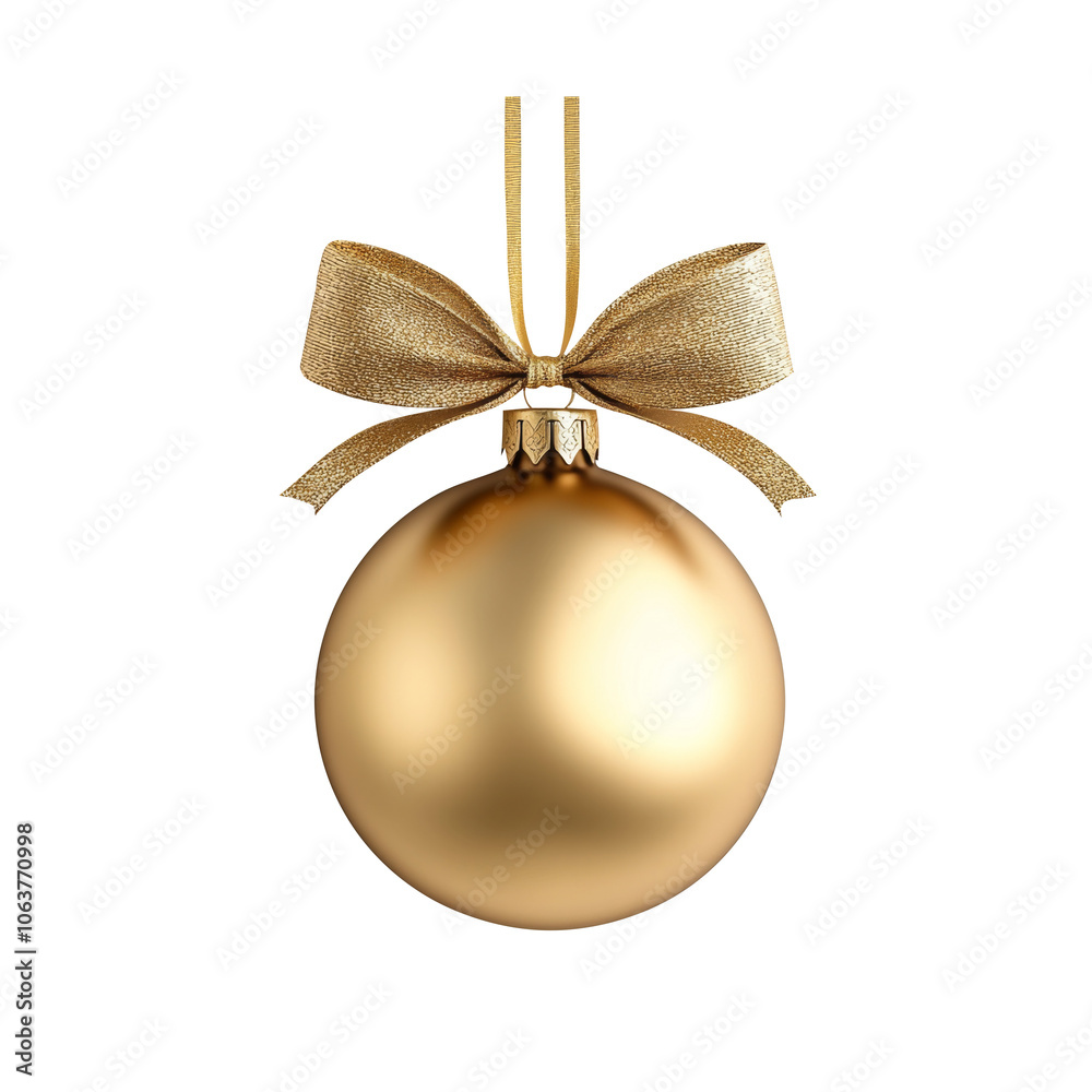 Red ribbon bow on a hanging round label on white background. Generative AI Red ribbon bow on a hanging round label on white background. Generative AI