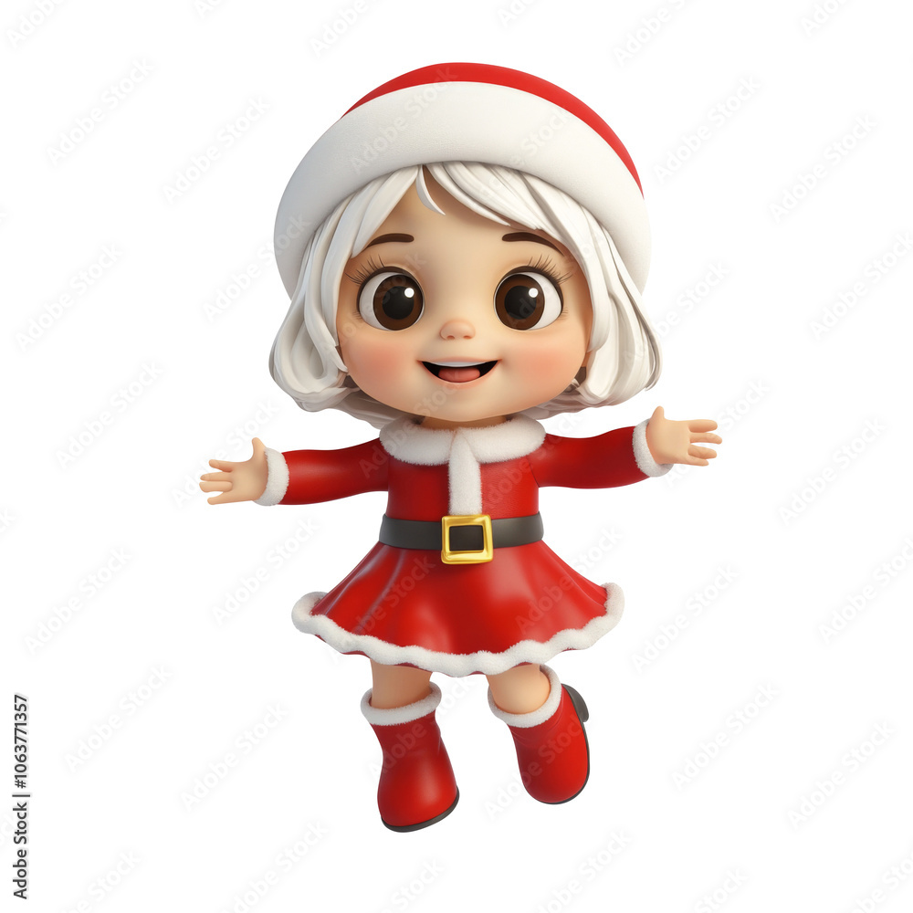 female Santa Claus cartoon isolated. Generative AI female Santa Claus cartoon isolated. Generative AI
