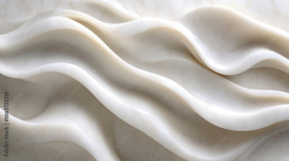 Obraz premium seamless white wave texture pattern background evoking a sense of calm and elegance with its smooth curves ideal for design projects requiring a sophisticated minimalist aesthetic