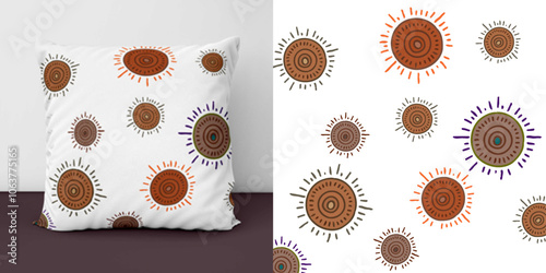 nomadic sun throw pillow artwork and template