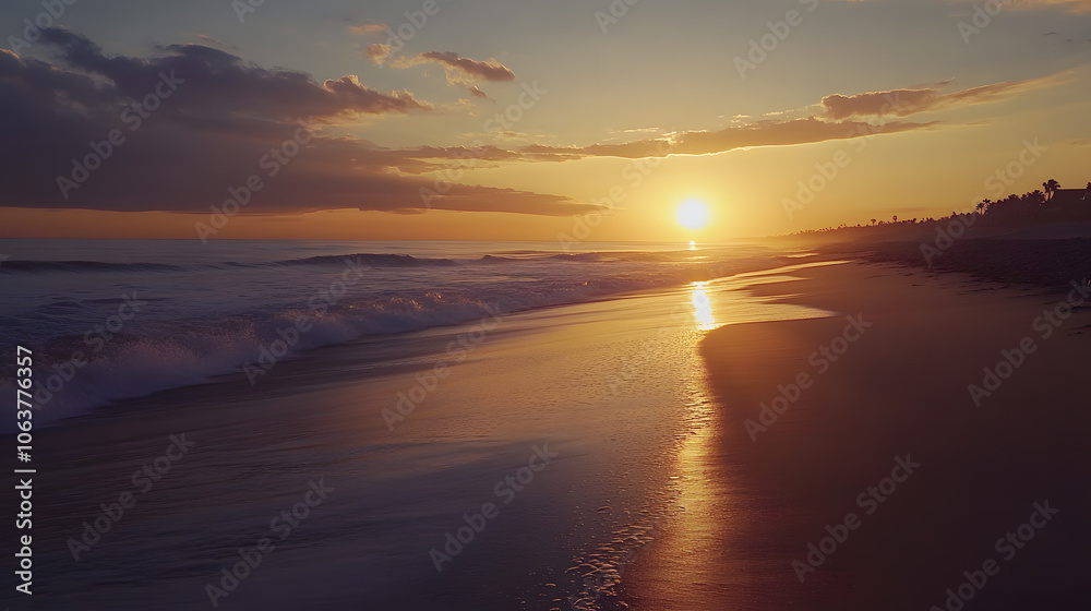 reflection of the sunset on the beach reflection of the sunset on the beach
