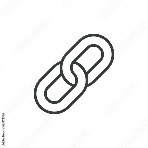 Link chain, icon in line design. Link, chain, connection, bond, unity, network, strength on white background vector. Link chain editable stroke icon
