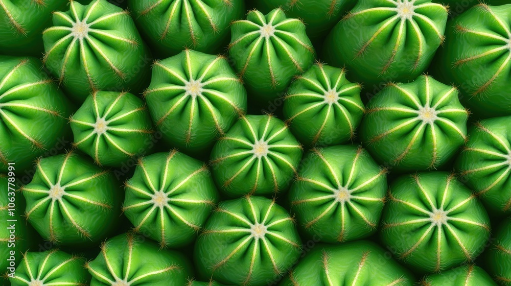 Fototapeta premium Close-up view of green succulent plants with unique shapes and textures.